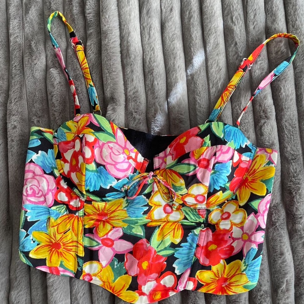 For love and lemons Mallory floral bustier top
